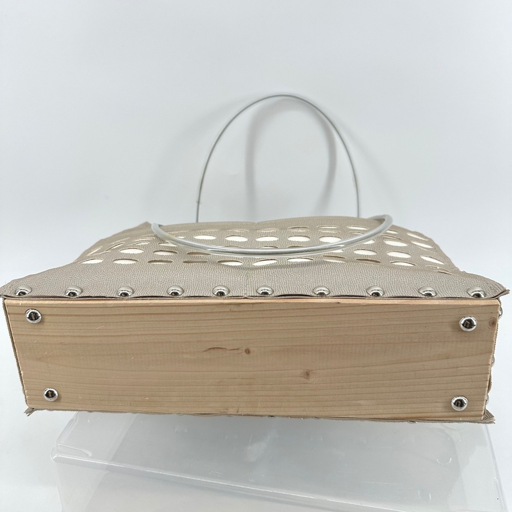 Hardware by Renee Shoulder Bag Women Taupe Avant Garde Industrial Edgy Handbag - Picture 9 of 15